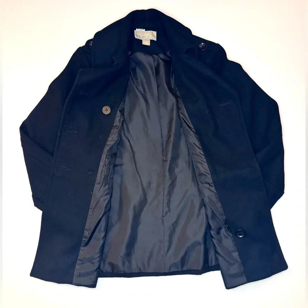 Michael Kors Women’s Black Wool Blend Double Breasted Pea Coat Size - Small - Picture 9 of 11